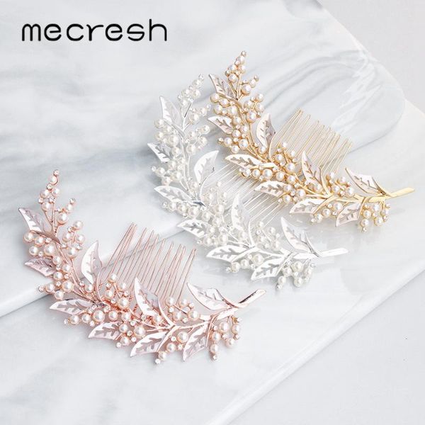 mecresh cute simulated pearl bride hair comb headpiece rose gold color leaf wedding hair accessories for women fs321, Golden;silver
mecresh cute simulated pearl bride hair comb headpiece rose gold color leaf wedding hair accessories for women fs321, Golden;silver
