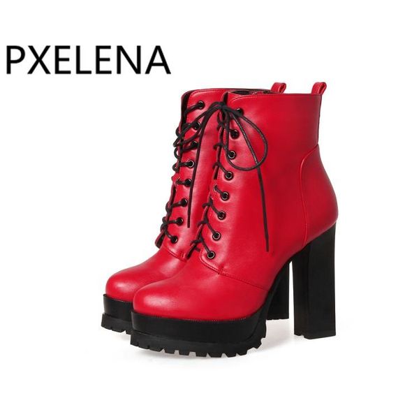 pxelena rome gothic high heels ankle boots women shoes round toe lace up zip riding short boots women 34-43 plus size red black
pxelena rome gothic high heels ankle boots women shoes round toe lace up zip riding short boots women 34-43 plus size red black