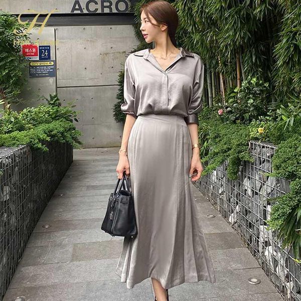 h han queen women 2020 autumn simple work 2 pieces set long sleeve blouses & high waist sheath mermaid skirt korean skirt suit1, White
h han queen women 2020 autumn simple work 2 pieces set long sleeve blouses & high waist sheath mermaid skirt korean skirt suit1, White