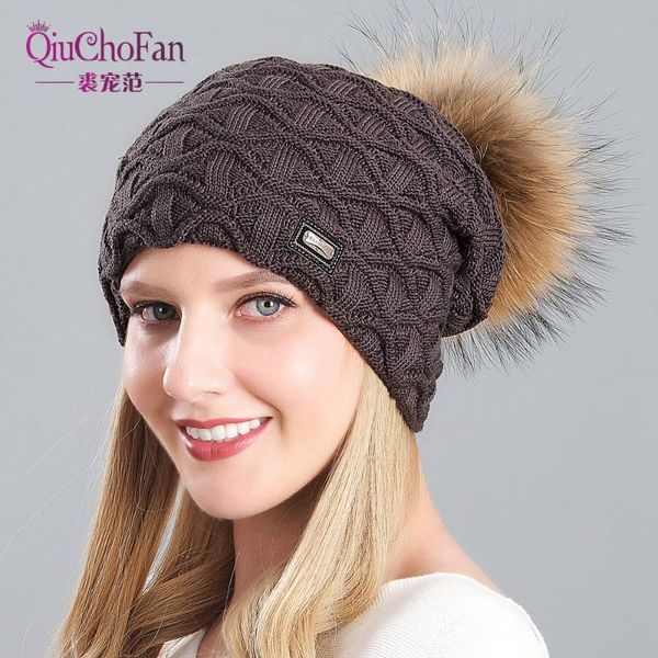 new real fur beanies knitted real big raccoon pom pom hats for women winter hat female solid color classic skullies hat, Blue;gray
new real fur beanies knitted real big raccoon pom pom hats for women winter hat female solid color classic skullies hat, Blue;gray