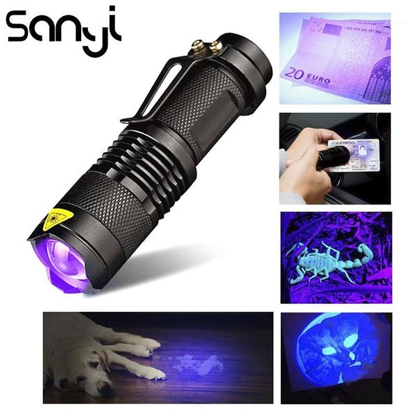 sanyi portable mini zoomable uv power by battery 395nm ultra violet torch light for marker checker detection1
sanyi portable mini zoomable uv power by battery 395nm ultra violet torch light for marker checker detection1