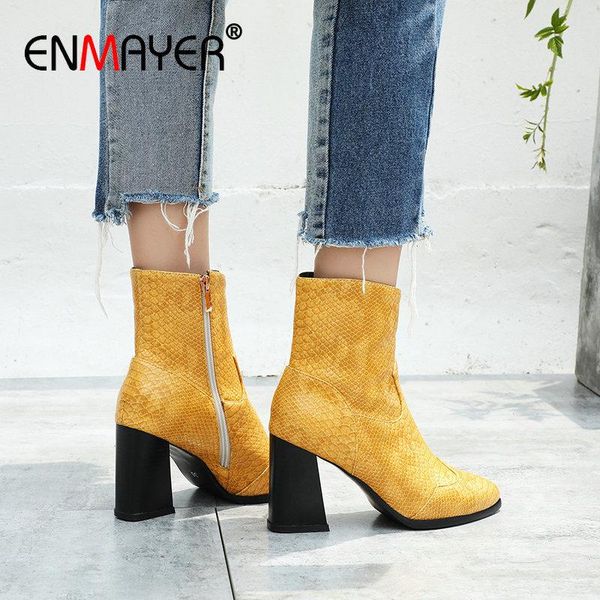 boots enmayer 2021 ankle for women pu basic pointed toe square heel spring/autumn fashion woman shoes size 34-43, Black
boots enmayer 2021 ankle for women pu basic pointed toe square heel spring/autumn fashion woman shoes size 34-43, Black