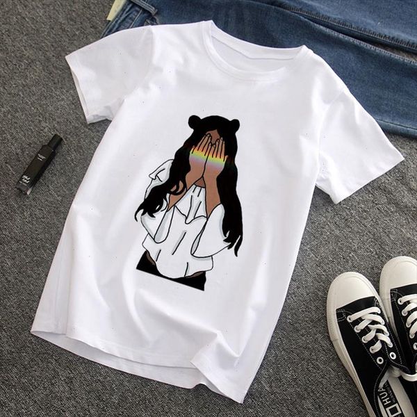 summer fashion rainbow black girl printed womens t shirts fun short sleeved t shirts female o collar casual, White
summer fashion rainbow black girl printed womens t shirts fun short sleeved t shirts female o collar casual, White
