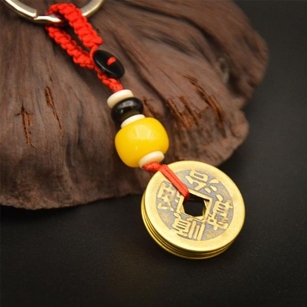 decorative objects & figurines fengshui five emperor money lucky key pendant copper gourd pure small