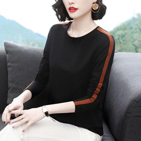 women's t-shirt winter tunic street style tshirt women round long sleeve pullover stitching t shirt casual plus size 5xl y90, White
women's t-shirt winter tunic street style tshirt women round long sleeve pullover stitching t shirt casual plus size 5xl y90, White