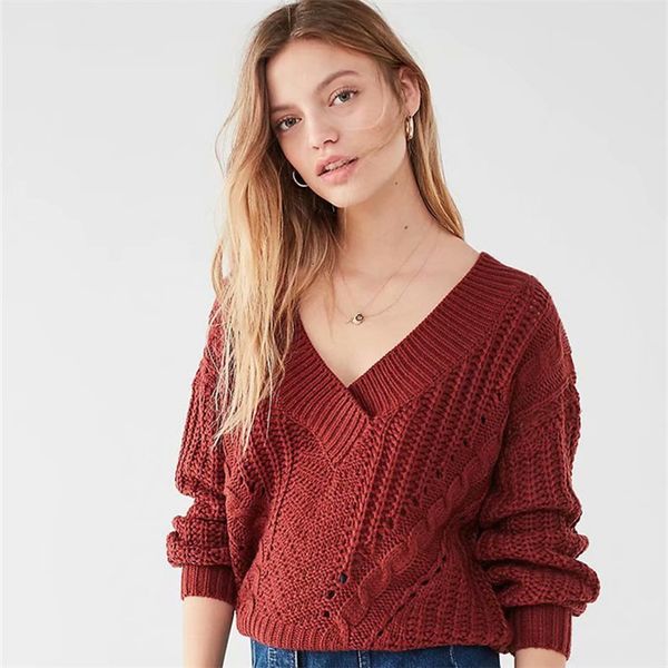 2021 new autumn / winter european and american women's popular loose v-neck knitted sweater long sleeve pp7w, Black;white
2021 new autumn / winter european and american women's popular loose v-neck knitted sweater long sleeve pp7w, Black;white