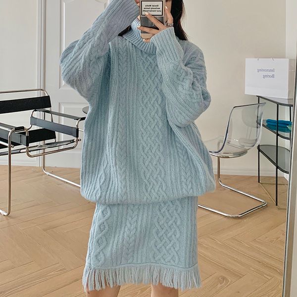 high-necked shirts large feminine dimensions solid released medium long-knit pullover tassel at knee height skirts mesh matching set 2zvv, Gray
high-necked shirts large feminine dimensions solid released medium long-knit pullover tassel at knee height skirts mesh matching set 2zvv, Gray