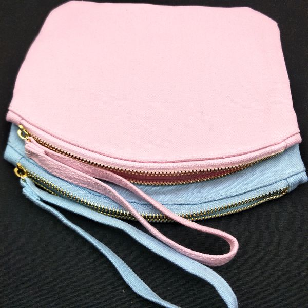 35pcs 6.75x8.5in 12oz thick cotton canvas blank pink/blue cosmetic bag with gold metal zip strap 12oz canvas makeup pouch with lining, Blue;pink
35pcs 6.75x8.5in 12oz thick cotton canvas blank pink/blue cosmetic bag with gold metal zip strap 12oz canvas makeup pouch with lining, Blue;pink