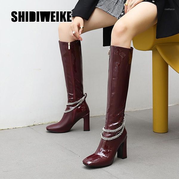 lady chain boots thigh high heels pu leather booties zipper boots-women luxury ladies over-the-knee boots v8011, Black
lady chain boots thigh high heels pu leather booties zipper boots-women luxury ladies over-the-knee boots v8011, Black