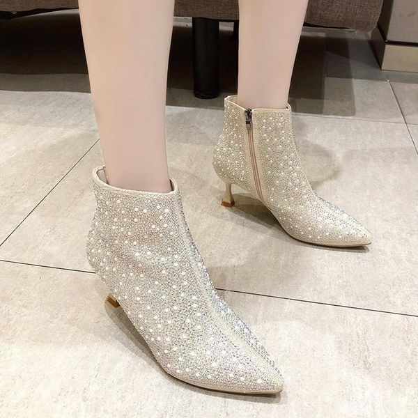 boots rimocy pearl sequins elegant women's winter warm short plush fashion pointed toe thin heel ankle shoes woman 2021, Black
boots rimocy pearl sequins elegant women's winter warm short plush fashion pointed toe thin heel ankle shoes woman 2021, Black