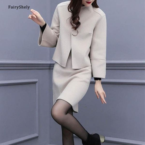 fairyshely korean casual office ladies work skirt crop coat suit women 2020 autumn winter pocket woolen jackt skirt 2 piece set, White
fairyshely korean casual office ladies work skirt crop coat suit women 2020 autumn winter pocket woolen jackt skirt 2 piece set, White