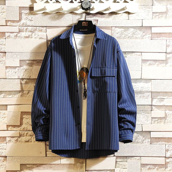 2021 new korea style long sleeves casual striped white black men's shirt for autumn spring clothes hip hop punk streetwear nzwr
2021 new korea style long sleeves casual striped white black men's shirt for autumn spring clothes hip hop punk streetwear nzwr