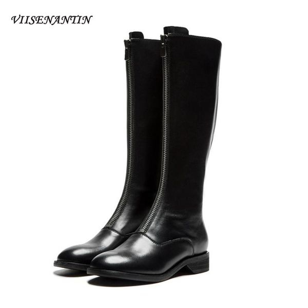 boots autumn winter knee-length women's front zipper retro flat-heeled high-heeled british thick-heeled knight, Black
boots autumn winter knee-length women's front zipper retro flat-heeled high-heeled british thick-heeled knight, Black