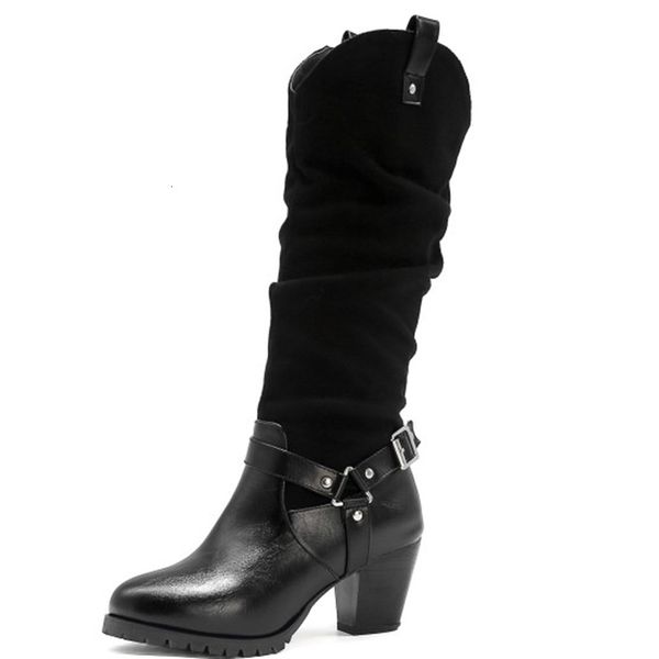 2021 new pu leather knee high boots square heel round toe buckle leisure women autumn winter casual party shoes 6r3o, Black
2021 new pu leather knee high boots square heel round toe buckle leisure women autumn winter casual party shoes 6r3o, Black