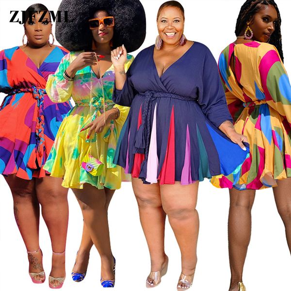 women's plus size long sleeve big swing dress printed color patchwork deep v-neck woven skirt with belt high waist skirt wholesale, White;black
women's plus size long sleeve big swing dress printed color patchwork deep v-neck woven skirt with belt high waist skirt wholesale, White;black