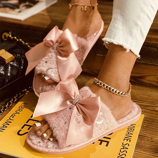 women indoor soft bottom open toe warm casual shoe women's fashion slippers plush ladies bow shoes female footwear 2021 new, Black
women indoor soft bottom open toe warm casual shoe women's fashion slippers plush ladies bow shoes female footwear 2021 new, Black