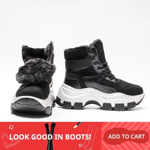 fujin women boots platform 2020 new winter plush fur shoes retro female breathable boots female warm snow boots sneaker booties, Black
fujin women boots platform 2020 new winter plush fur shoes retro female breathable boots female warm snow boots sneaker booties, Black