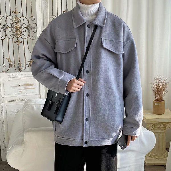 men's down & parkas winter woolen coat short lapel single-breasted loose thicken warm coats simple solid street style slim fashion jac, Black
men's down & parkas winter woolen coat short lapel single-breasted loose thicken warm coats simple solid street style slim fashion jac, Black