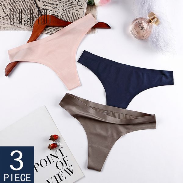 3 pcs seamless woman underwear sports panty female t-back solid soft g-string thong for woman underwear ice silk bannirou lj200822, Black;pink
3 pcs seamless woman underwear sports panty female t-back solid soft g-string thong for woman underwear ice silk bannirou lj200822, Black;pink