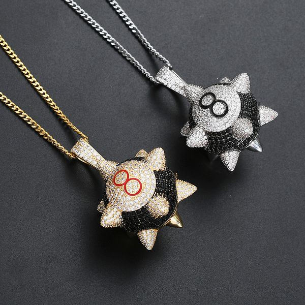 snowangel european and american hip-hop jewelry black 8 meteor hammer pendant full of zircon trendy personality necklace men's accessor, Silver
snowangel european and american hip-hop jewelry black 8 meteor hammer pendant full of zircon trendy personality necklace men's accessor, Silver
