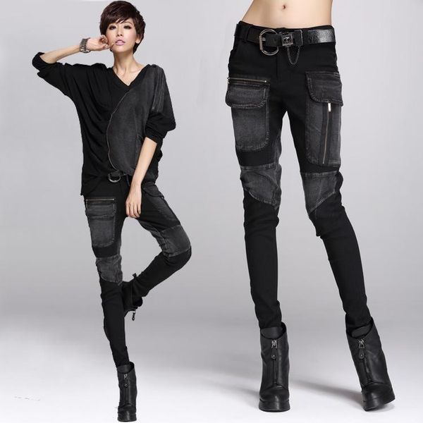 women's jeans european station spring and autumn style individual multi-zipper leisure show slender pants hallen, Blue
women's jeans european station spring and autumn style individual multi-zipper leisure show slender pants hallen, Blue