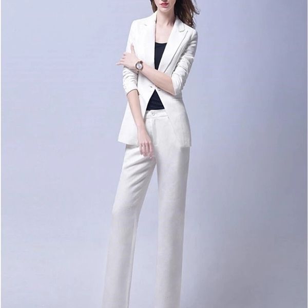 white trend bussiness formal elegant women suit set blazers and pants office suits ladies pants suits trouser suits q1215
white trend bussiness formal elegant women suit set blazers and pants office suits ladies pants suits trouser suits q1215