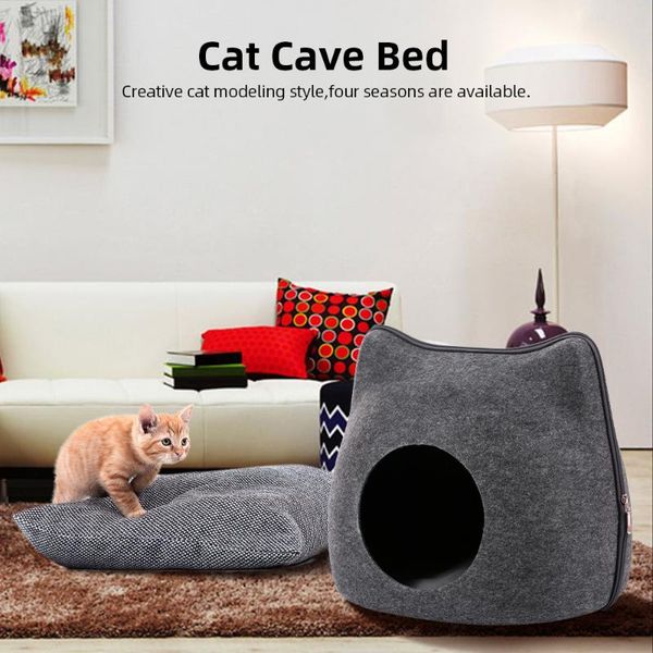 portable cute cat shape cat cave pet bed gray sleeping bag zipper felt cloth pet house nest basket with cushion cly038
portable cute cat shape cat cave pet bed gray sleeping bag zipper felt cloth pet house nest basket with cushion cly038