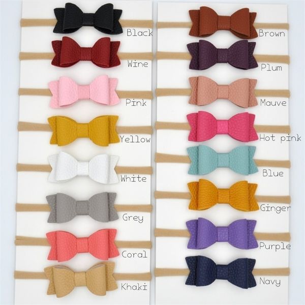 16pcs/lot 2.5inch faux leather bow headband soft nylon hair band baby hair accessory y200710, Slivery;white
16pcs/lot 2.5inch faux leather bow headband soft nylon hair band baby hair accessory y200710, Slivery;white