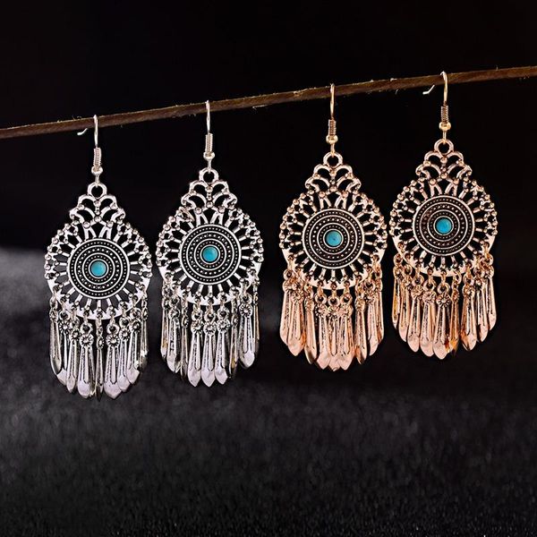 anqi women's bohemmian vintage tassel drop earring boho jewelry metal round blue stone dangle bracelets ladies bijoux femmes, Silver
anqi women's bohemmian vintage tassel drop earring boho jewelry metal round blue stone dangle bracelets ladies bijoux femmes, Silver