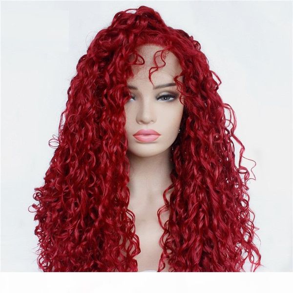 curly synthetic hair lace frontal wig burgundy pelucas simulation human hair lace front wigs perruques de cheveux humains 830-t1557, Black;brown
curly synthetic hair lace frontal wig burgundy pelucas simulation human hair lace front wigs perruques de cheveux humains 830-t1557, Black;brown