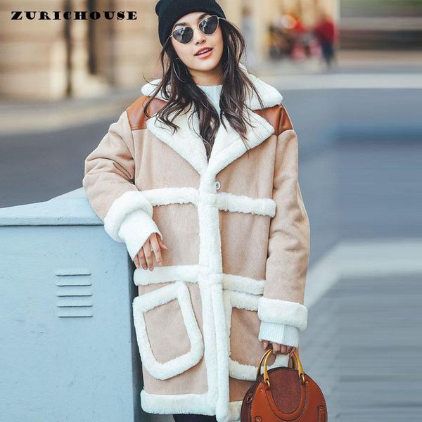 zurichouse faux fur suede jacket women long overcoat 2021 european style fashion lambswool lining winter plush coat, Black
zurichouse faux fur suede jacket women long overcoat 2021 european style fashion lambswool lining winter plush coat, Black