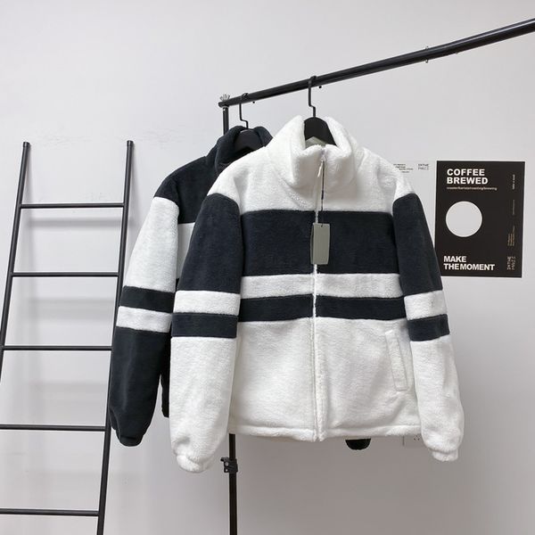 new autumn winter standup collar coat men and women with black and white color stripe clip cotton lamb wool coat tide
new autumn winter standup collar coat men and women with black and white color stripe clip cotton lamb wool coat tide