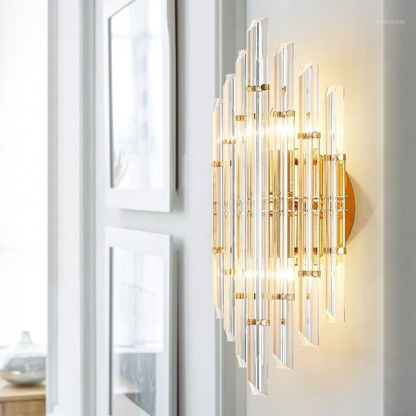 european designer crystal wall light modern model room lamp creative personality bedroom bedside background aisle led wall lamps1
european designer crystal wall light modern model room lamp creative personality bedroom bedside background aisle led wall lamps1