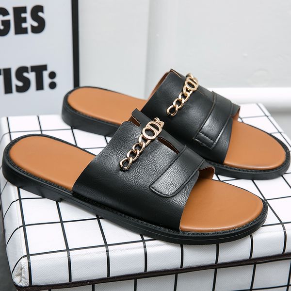 metal button designer slippers mayari florida arizona summer men flats sandals genuine leather slippers casual shoes beach flip flops large, Black
metal button designer slippers mayari florida arizona summer men flats sandals genuine leather slippers casual shoes beach flip flops large, Black