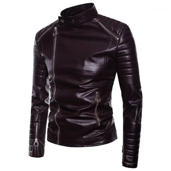new men slim stitching biker pu faux leather jackets autumn winter man multiple zipper design waterproof motorcycle jackets coat1, Black;brown
new men slim stitching biker pu faux leather jackets autumn winter man multiple zipper design waterproof motorcycle jackets coat1, Black;brown