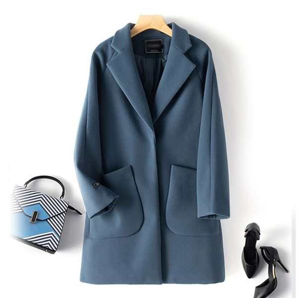 woolen women's coat autumn notched solid office ladies pockets outerwear korean fashion women winter coats 2020 cc20201020, Black
woolen women's coat autumn notched solid office ladies pockets outerwear korean fashion women winter coats 2020 cc20201020, Black