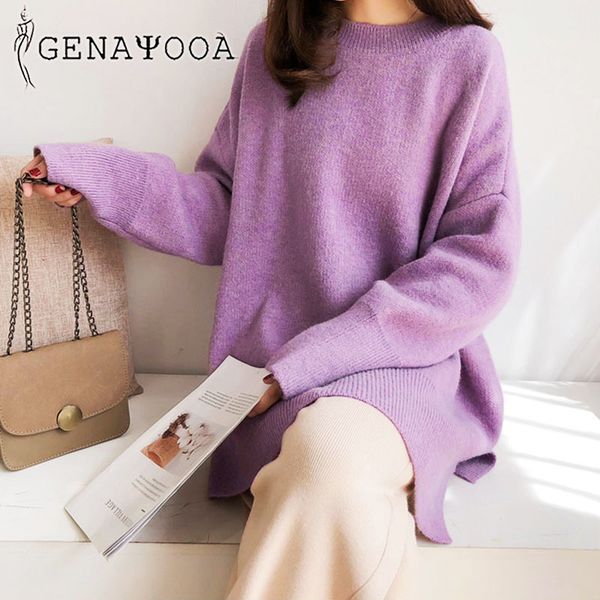 genayooa loose korean sweater women knitting winter autumn 2020 casual pullover jumper women's sweaters o-neck harajuku chic lj201126, White;black
genayooa loose korean sweater women knitting winter autumn 2020 casual pullover jumper women's sweaters o-neck harajuku chic lj201126, White;black
