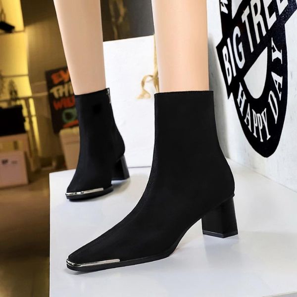 bigtree style suede women motorcycle boots comfortable thick heeled office lady shoes autumn winter warm high heels ankle boots, Black
bigtree style suede women motorcycle boots comfortable thick heeled office lady shoes autumn winter warm high heels ankle boots, Black