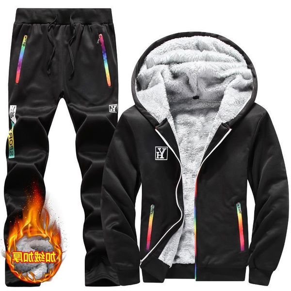 designer men's winter plush thickened sweater men's autumn and winter warm clothes pants a suit of sportswear stick black friday 2 
designer men's winter plush thickened sweater men's autumn and winter warm clothes pants a suit of sportswear stick black friday 2
