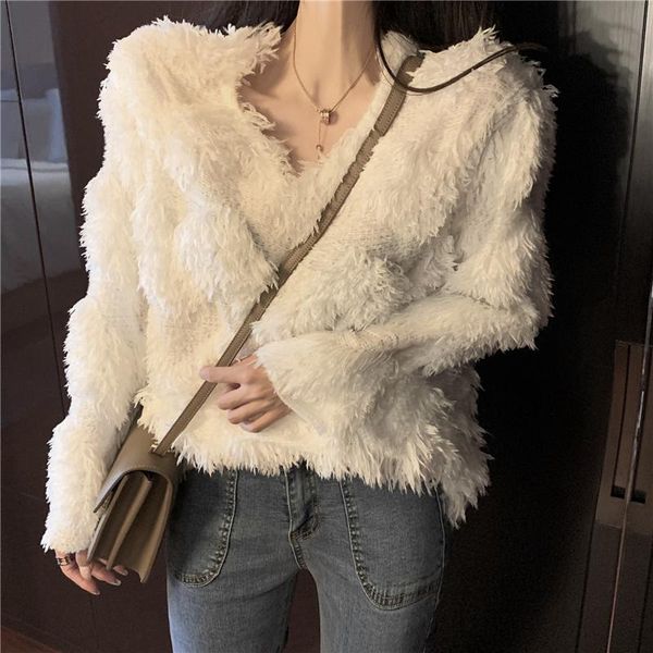 women's fur & faux 2021 fall pullover ladies vogue weave loose dress imitation cashmere sweet plush women soft korean wavy chic, Black
women's fur & faux 2021 fall pullover ladies vogue weave loose dress imitation cashmere sweet plush women soft korean wavy chic, Black