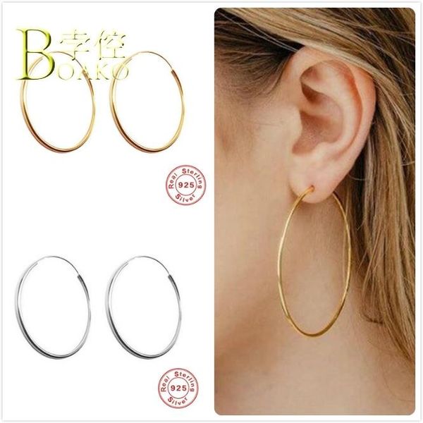 hoop & huggie real 925 silver earrings for women gold girl gift ear bone piercing earring punk female big round aretes b5, Golden;silver
hoop & huggie real 925 silver earrings for women gold girl gift ear bone piercing earring punk female big round aretes b5, Golden;silver