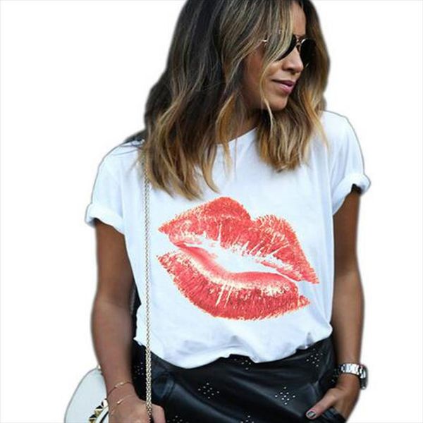 summer t shirt women short sleeve lips printed tee casual ladies female t shirts punk plus size woman clothing, White
summer t shirt women short sleeve lips printed tee casual ladies female t shirts punk plus size woman clothing, White