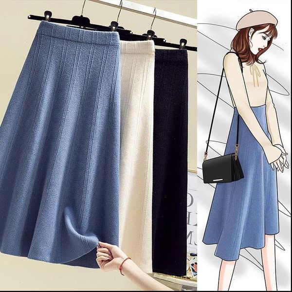 women 2020 autumn winter new fashion mi long knitted skirt female loose warm high waist ladies elegant a line skirts m246, Black
women 2020 autumn winter new fashion mi long knitted skirt female loose warm high waist ladies elegant a line skirts m246, Black