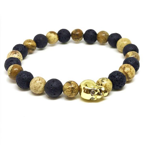 charm bracelets irbacoo 2021 fashion men's bracelet picture stone,lava stone with cz northskull for men women jewelry gift, Golden;silver
charm bracelets irbacoo 2021 fashion men's bracelet picture stone,lava stone with cz northskull for men women jewelry gift, Golden;silver