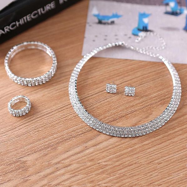 tdqueen jewelry classic women 2020 real limited jewelry set flexible bridal 3 strand rhinestone choker necklace & earrings, Silver
tdqueen jewelry classic women 2020 real limited jewelry set flexible bridal 3 strand rhinestone choker necklace & earrings, Silver