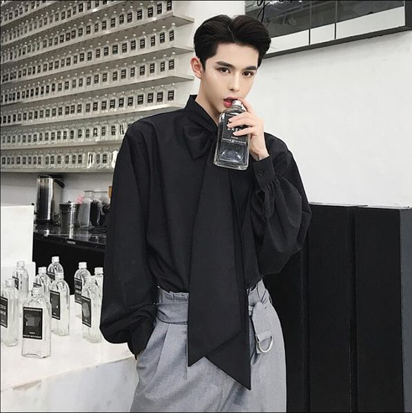 2021 xs-5xl new fall show style bow tie popular shirts pure color men loose lantern long sleeve of y1bf, Black
2021 xs-5xl new fall show style bow tie popular shirts pure color men loose lantern long sleeve of y1bf, Black
