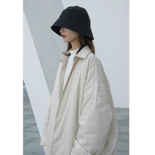 women's down & parkas umi mao dark niche simple shirt-style cotton-padded jacket women with lapel over the knee cotton outwear, Black
women's down & parkas umi mao dark niche simple shirt-style cotton-padded jacket women with lapel over the knee cotton outwear, Black