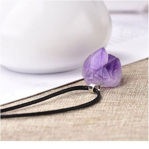 1pc natural crystal pendant necklace brazil amethyst crystal random shaped stones reiki fashion mineral jewelry for wome qylqzx, Black
1pc natural crystal pendant necklace brazil amethyst crystal random shaped stones reiki fashion mineral jewelry for wome qylqzx, Black