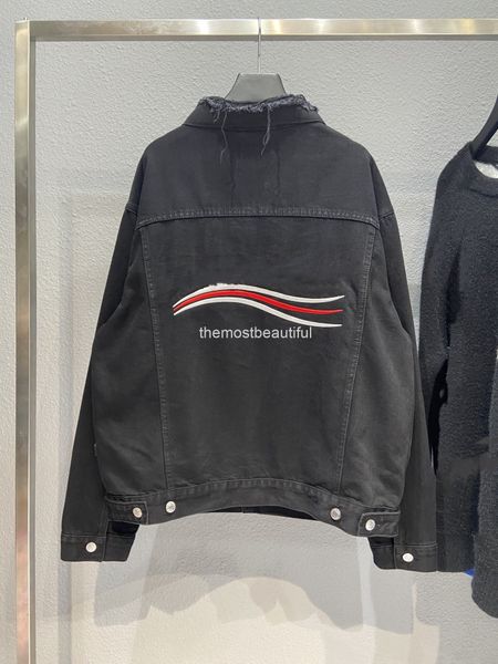 women's jackets autumn and winter high version b cola wave embroidery worn out heavy industry loose br men's women's denim ja, Black;brown
women's jackets autumn and winter high version b cola wave embroidery worn out heavy industry loose br men's women's denim ja, Black;brown