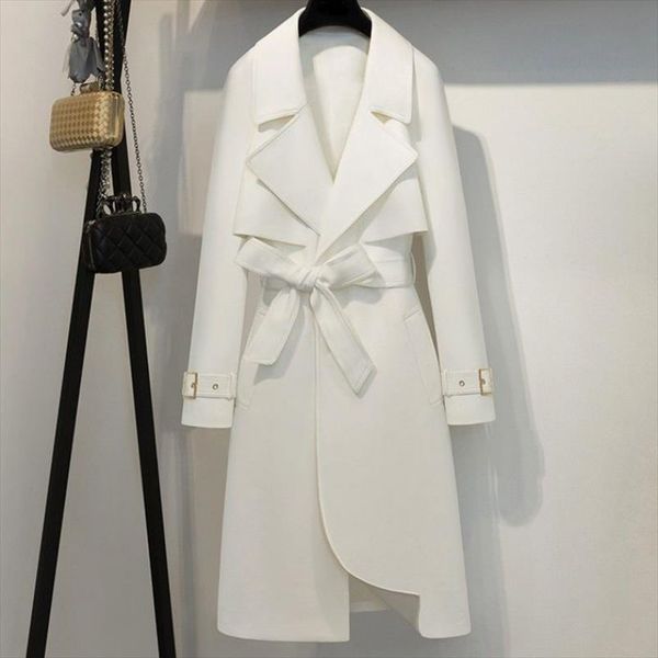 selling fashion full sleeve long belt waist overcoat women solid color lapel collar chic designer streetwear women long coat, Tan;black
selling fashion full sleeve long belt waist overcoat women solid color lapel collar chic designer streetwear women long coat, Tan;black